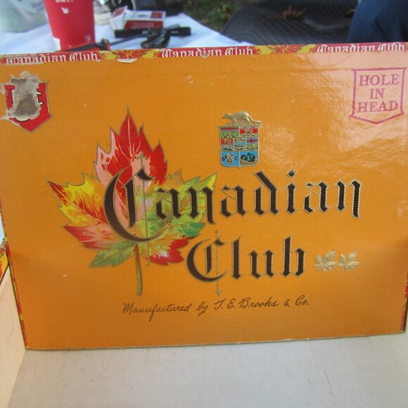 VTG 50'S CANADIAN CLUB CIGAR BOX, GREAT DISPLAY BOX - Picture 2 of 12